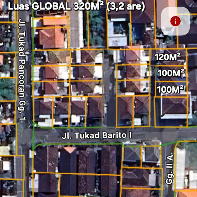 dijual tanah tukad barito tukad batanghari