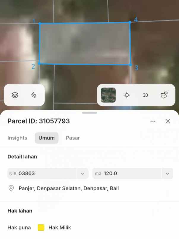 dijual tanah tukad barito tukad batanghari