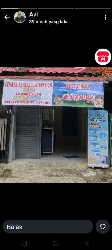 disewakan ruko gudang kantor jl cemara raya no 6 bakti