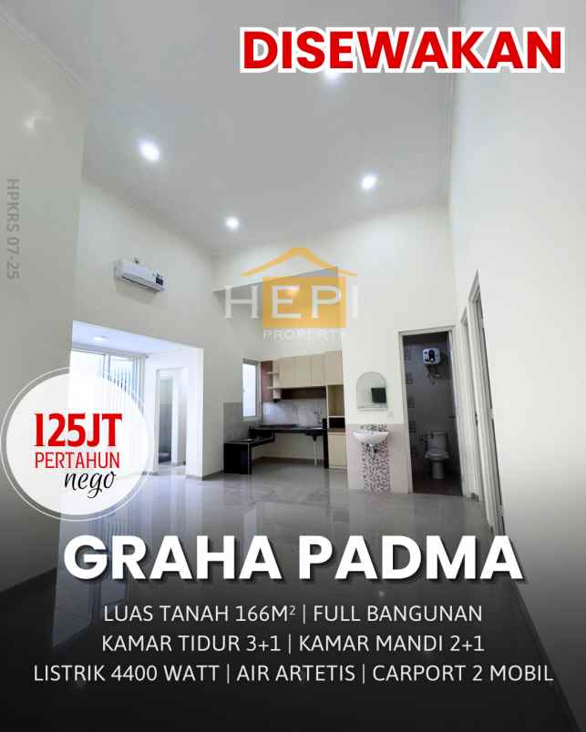 disewakan rumah baru gress di graha padma semarang