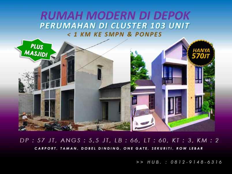 rumah dijual di depok kisaran harga 500 jutaan