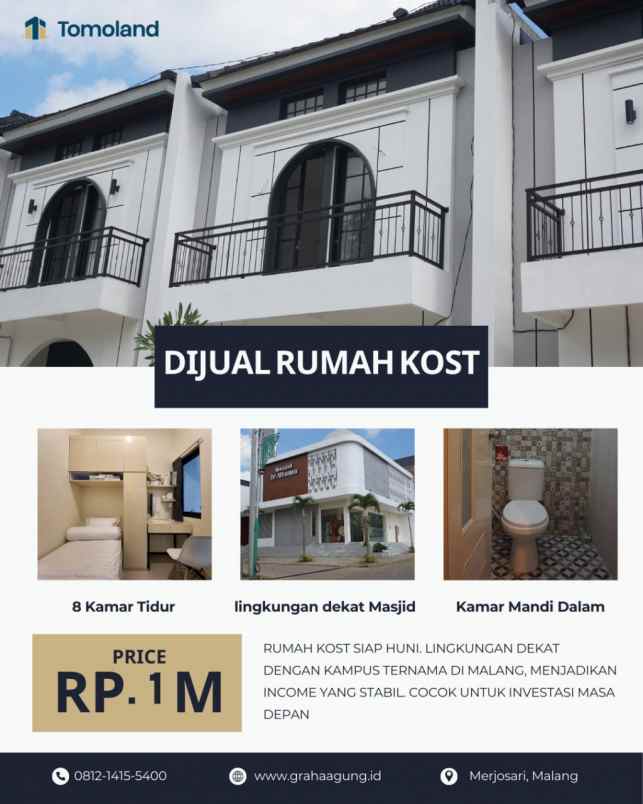 rumah kost eksklusif american style 8 kamar malang