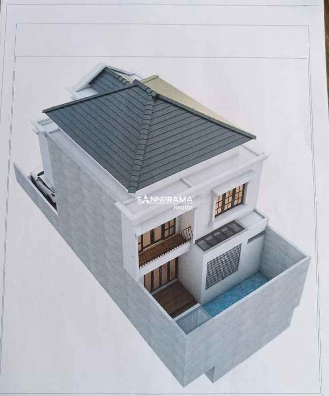 rumah mewah 2 lantai di tanah baru depok ada pool