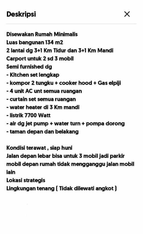 rumah mewah disewakan lokasi strategis