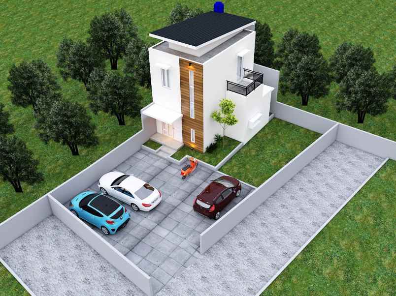 rumah minimalis modern di sleman halaman luas