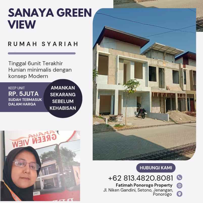 rumah minimalis syariah lokasi strategis di ponorogo