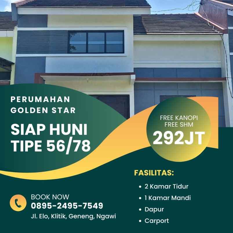 rumah murah ngawi siap huni minimalis tipe 56 78