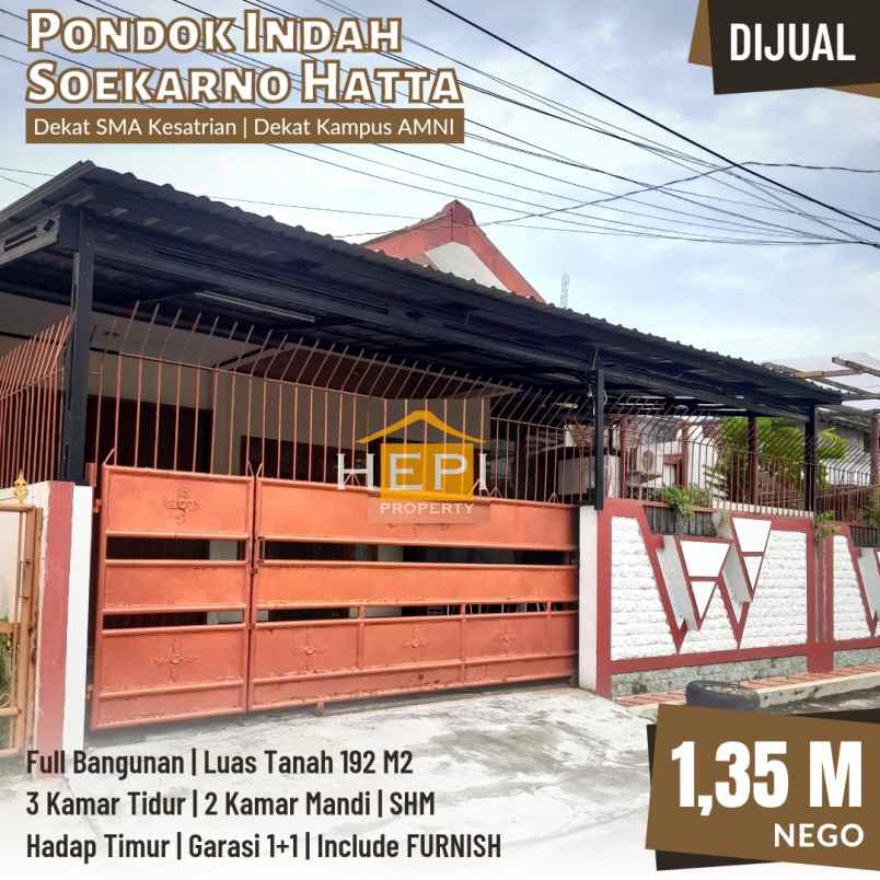 Rumah Dijual Di Pondok Indah Arteri Soekarno Hatta Kota Semarang