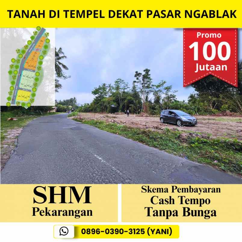 tanah di tempel sleman dekat pasar ngablak