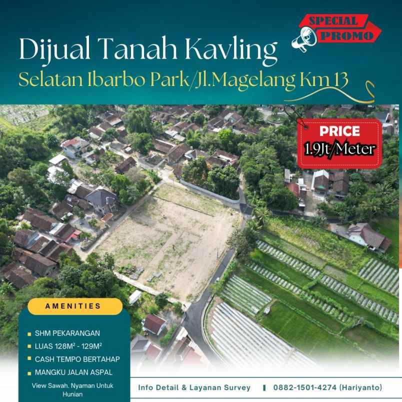 tanah kavling barat jl magelang ibarbo park yogyakarta