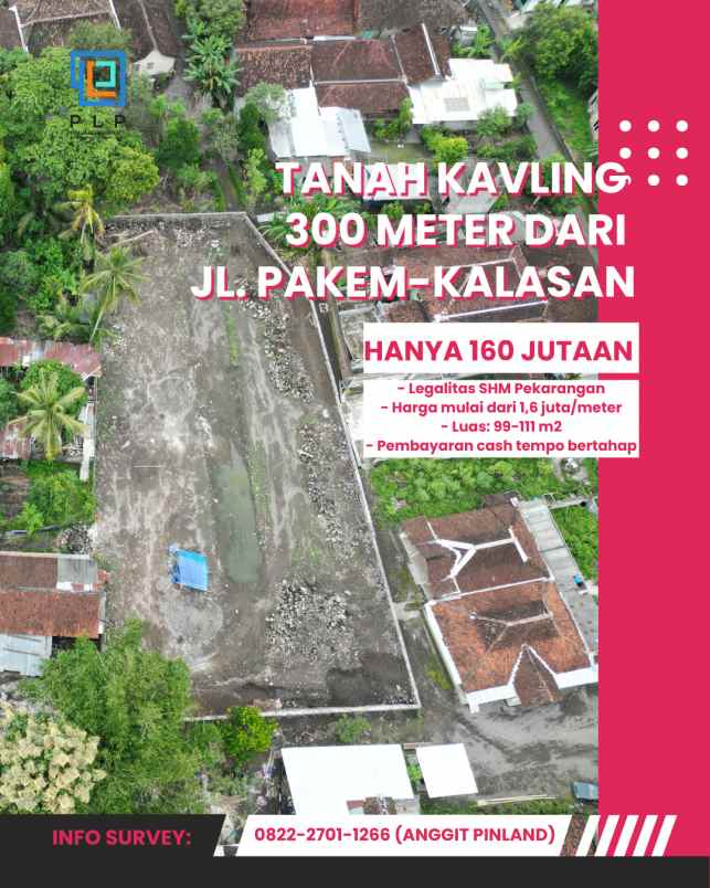 tanah murah 300 meter dari jl raya pakem kalasan