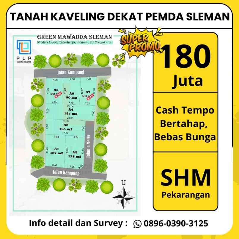 tanah murah dekat pemda sleman dan lapangan denggung