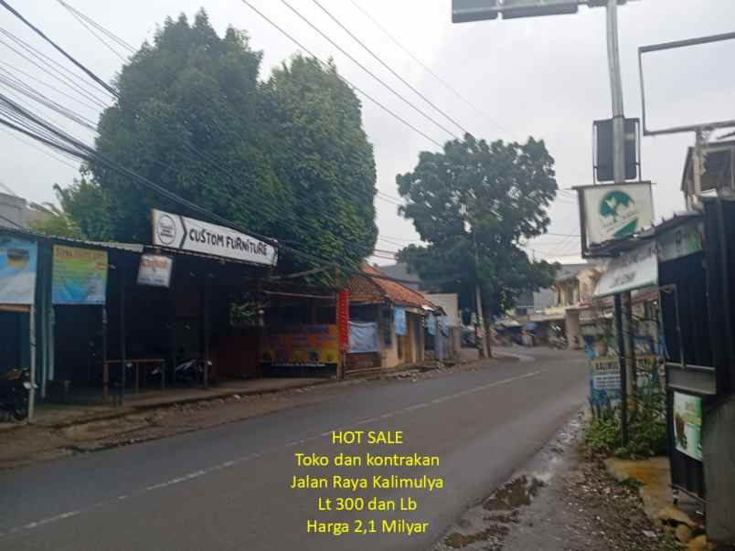 toko dan kontrakan pinggir jalan raya kalimulya depok