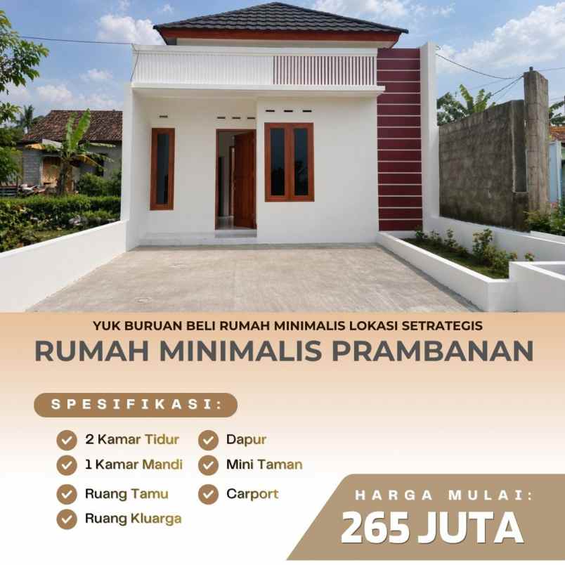 yuk miliki rumah nyaman 265 jutaan di prambanan