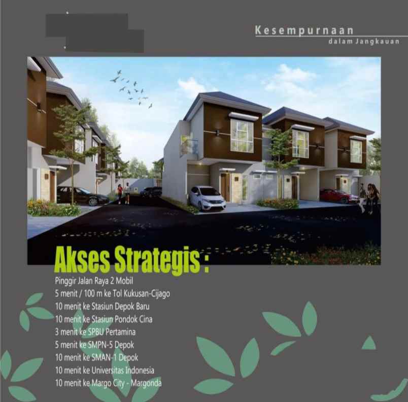 cluster 2 lantai 925 jt an di kukusan beji depok