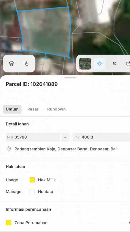 dijual 4 are jl gunung batur kebo iwo utara denpasar