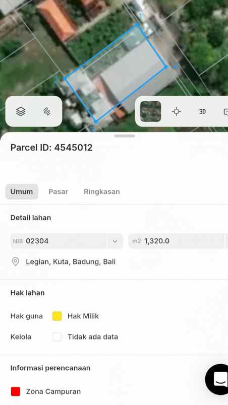 dijual 6 are jl buana kubu gg boni tegal harum depasar