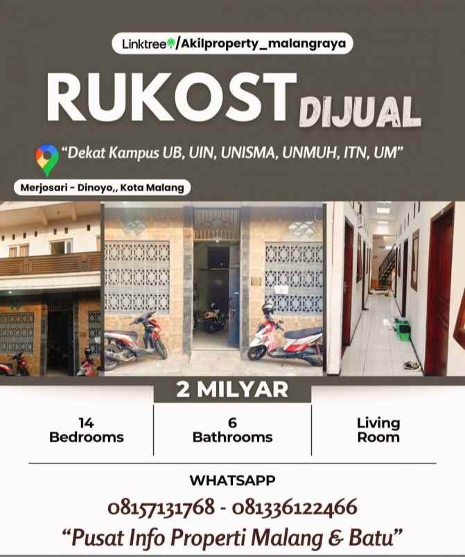 dijual kost jalan sigura gura barat