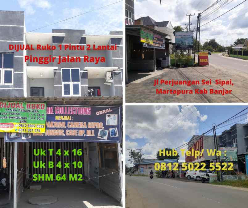 dijual ruko 2 lantai pinggir jalan raya strategis