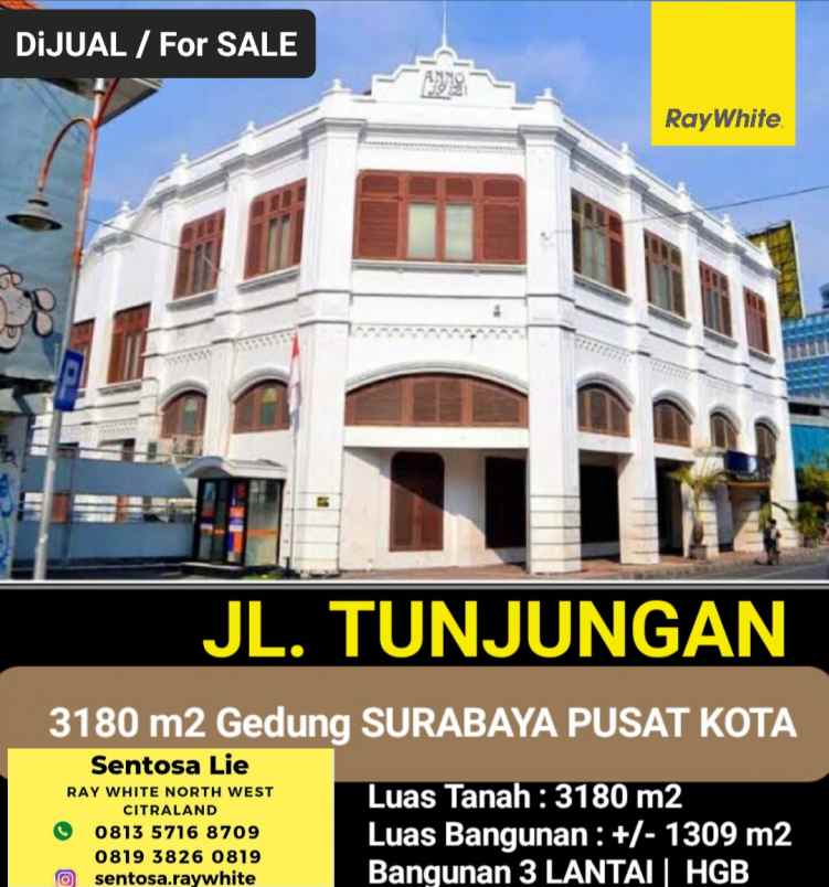 dijual ruko gudang kantor jalan tunjungan