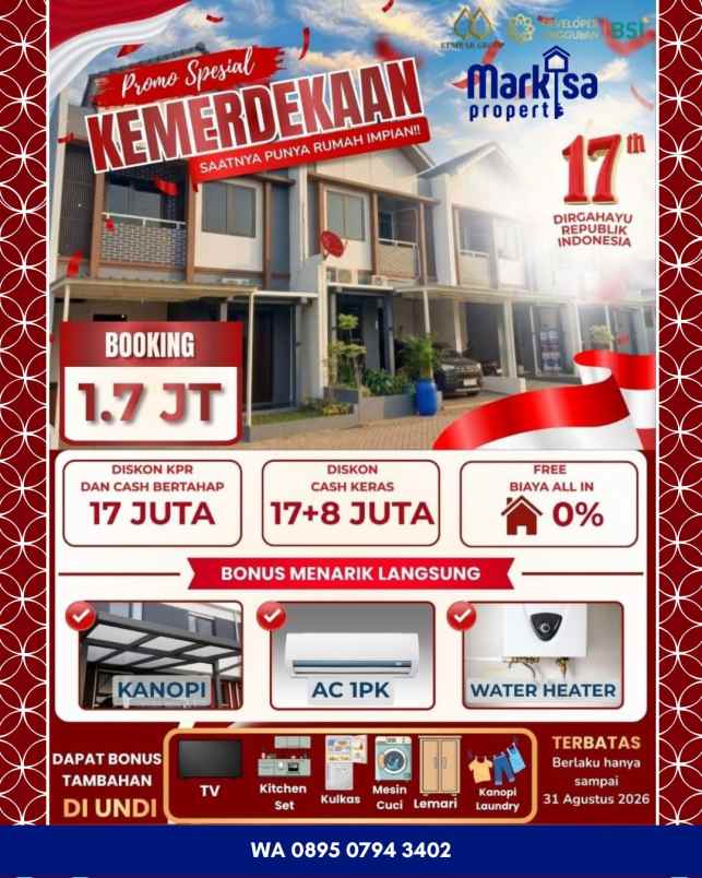 dijual rumah 2 lantai di radar auri cimanggis depok