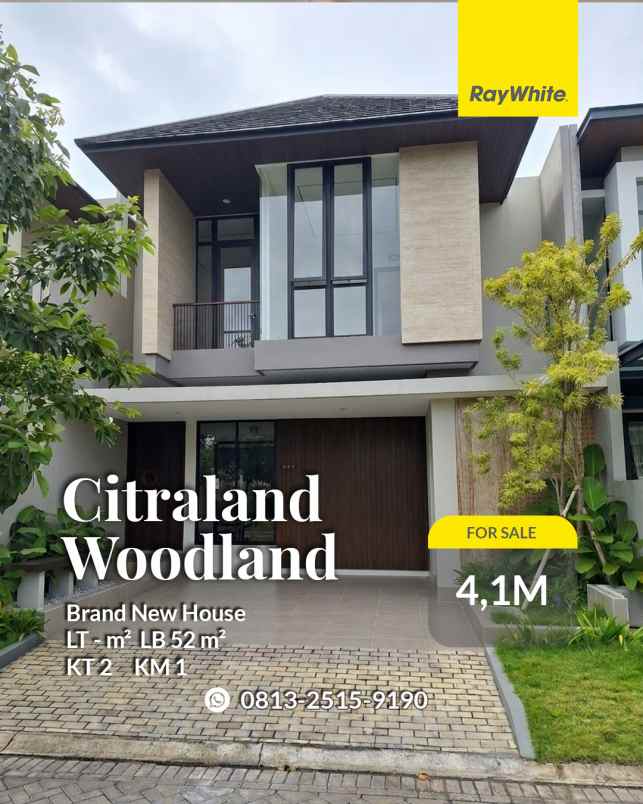 dijual rumah citraland woodland surabaya