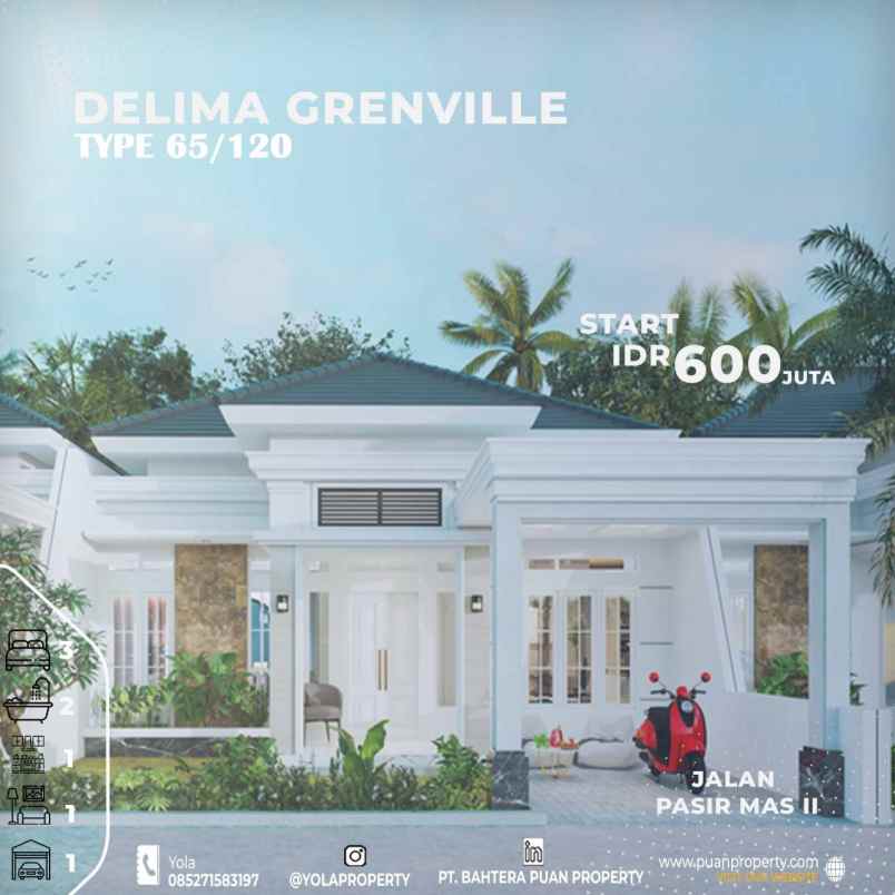 Dijual Rumah Cluster Delima Grenville
