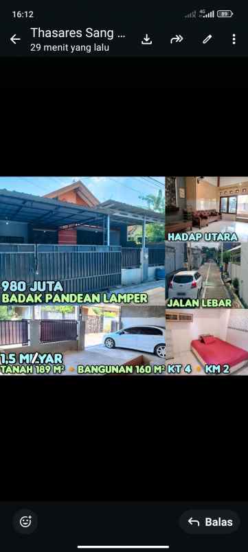 dijual rumah di badak pandaan lamper semarang