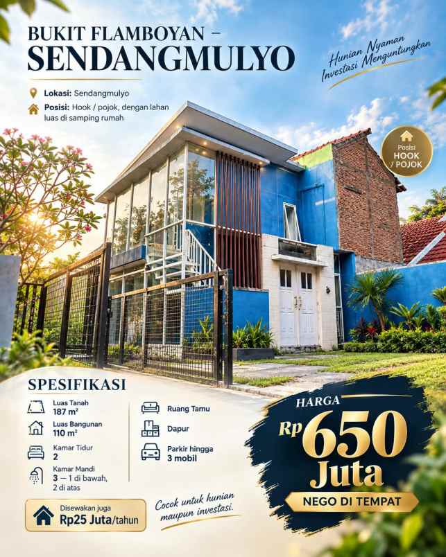 dijual rumah di bukit flamboyan semarang