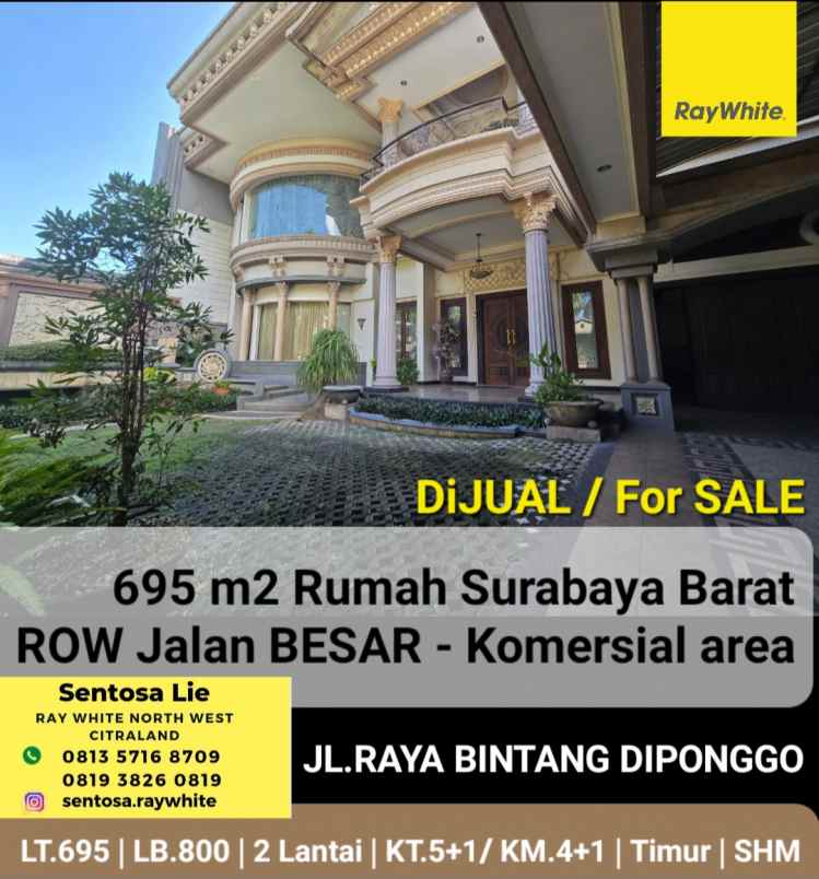 dijual rumah jalan bintang diponggo