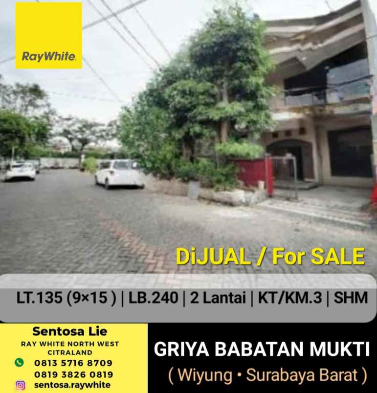 dijual rumah jalan griya babatan mukti