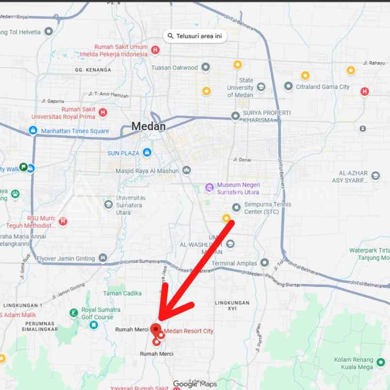 dijual rumah komplek medan resort city deli tua