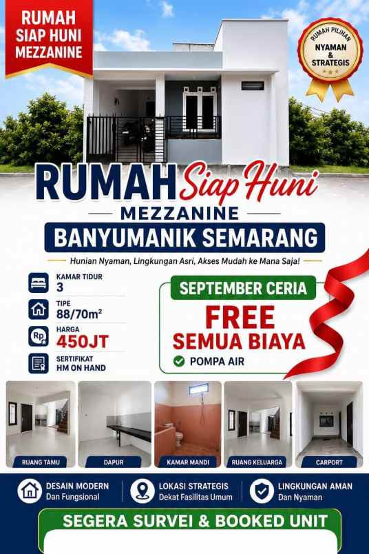 dijual rumah mezzanine di banyumanik semarang