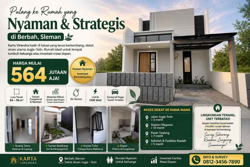 dijual rumah perumahan virendra berbah