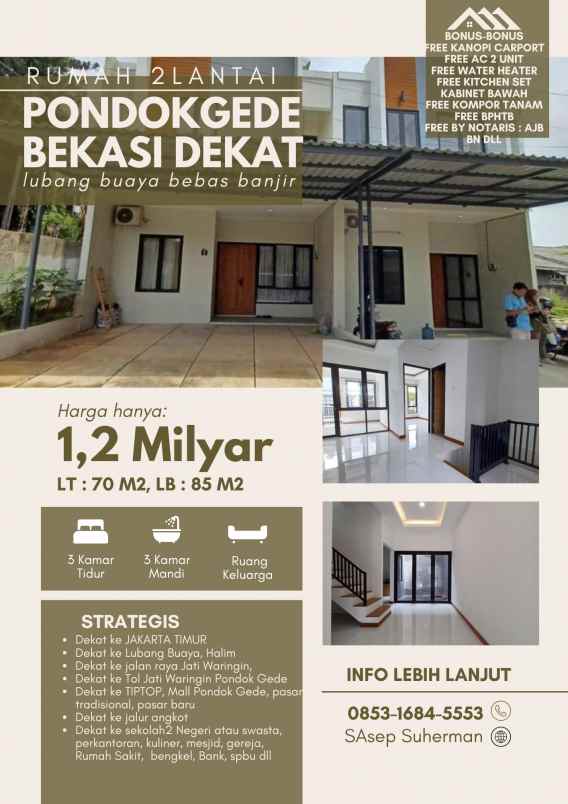 dijual rumah pondokgede bekasi jawa barat