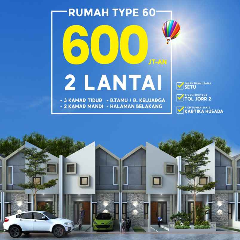 dijual rumah setu kab bekasi