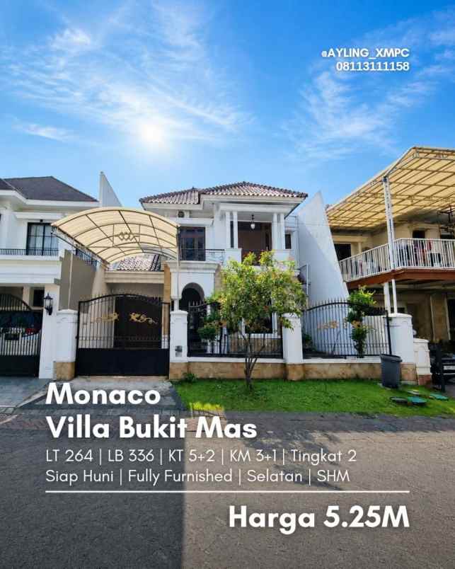 dijual rumah villa bukit mas