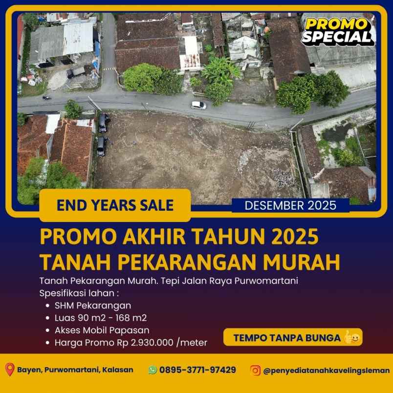 dijual tanah bayen purwomartani kalasan