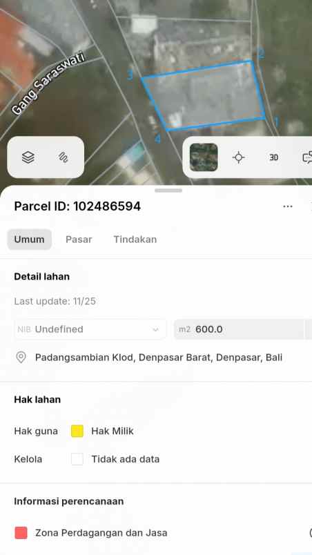 dijual tanah dam peraupan