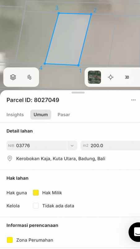 dijual tanah gatsu barat