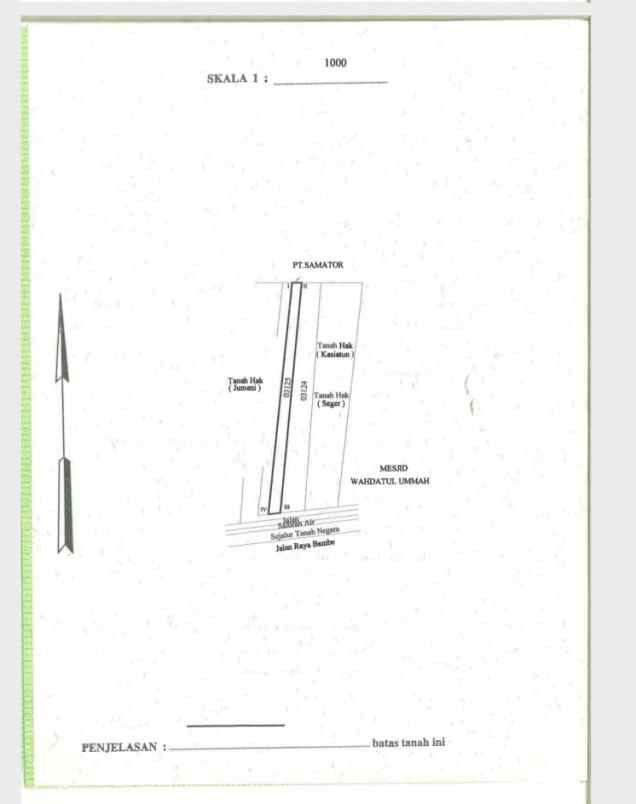 dijual tanah jalan raya bambe