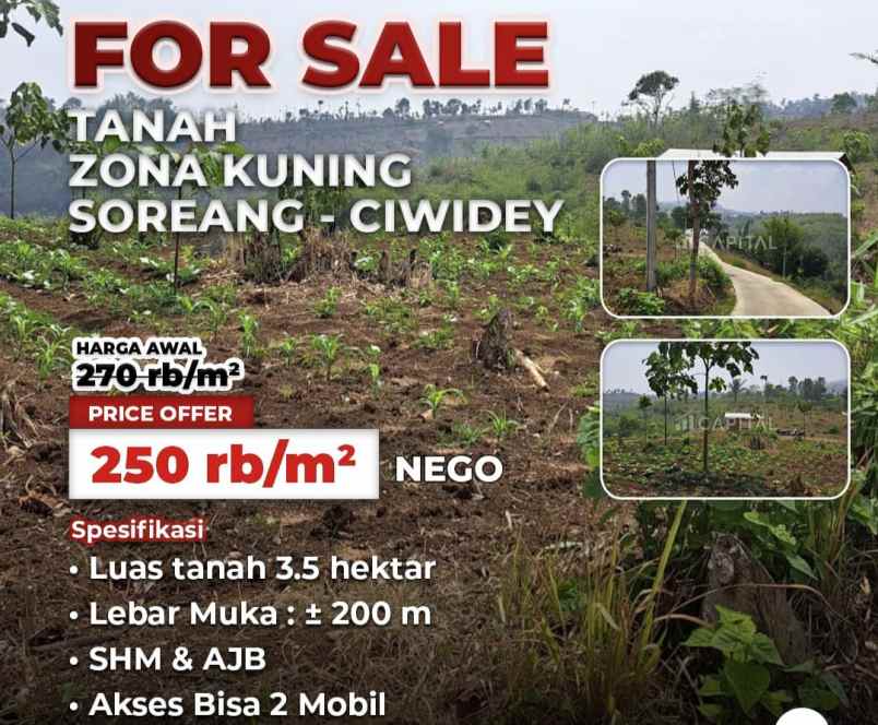dijual tanah jl ciwidey