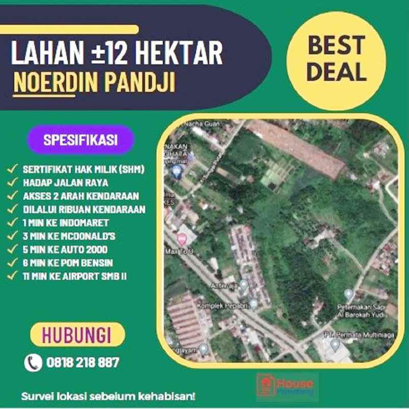 Tanah 12 Hektar Di Soak Simpur Jalan Baru Bandara Sukarami Palembang