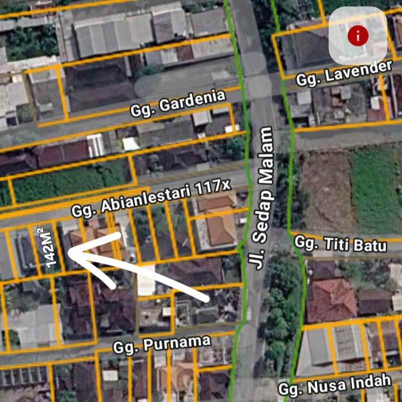 dijual tanah jl sedap malam