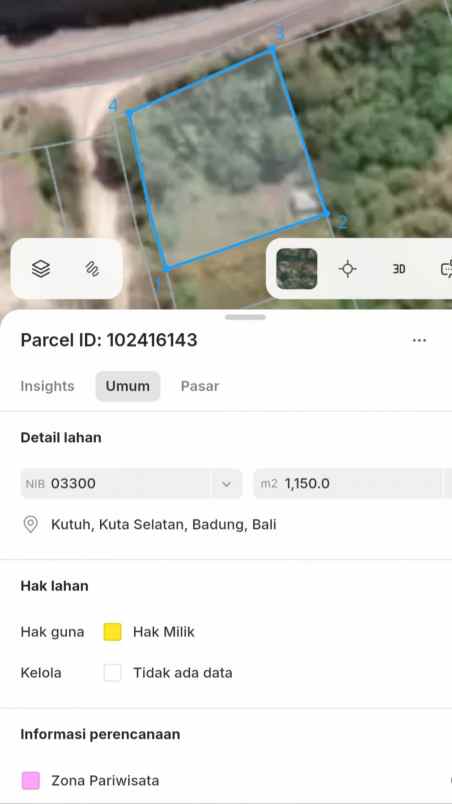 dijual tanah pantai pandawa