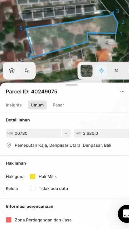 dijual tanah pemecutan kaja