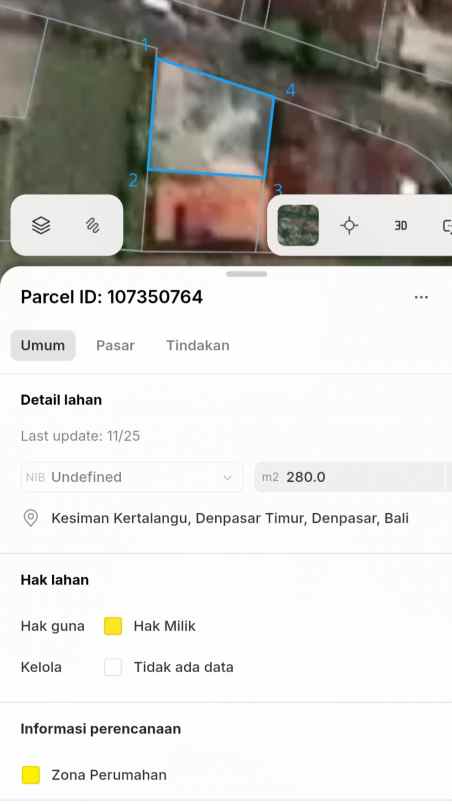 dijual tanah sidakarya