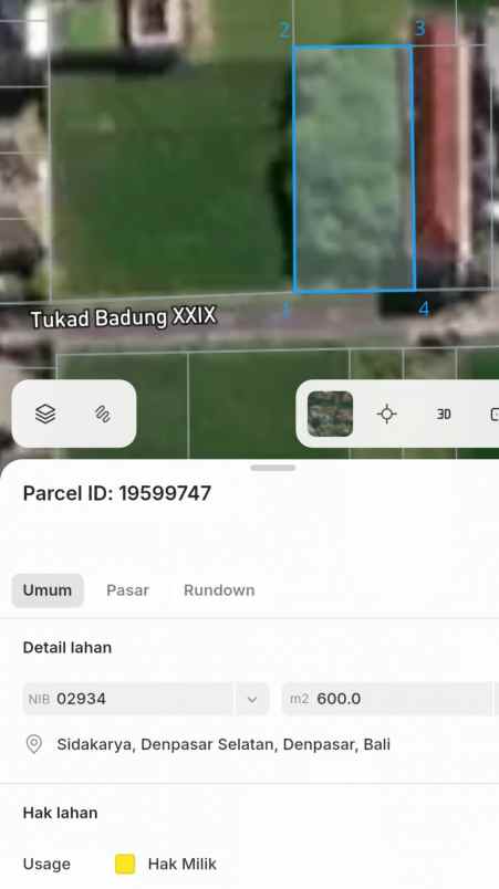 dijual tanah sidakarya