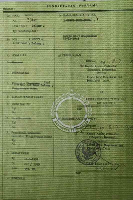 dijual tanah surya bhuana