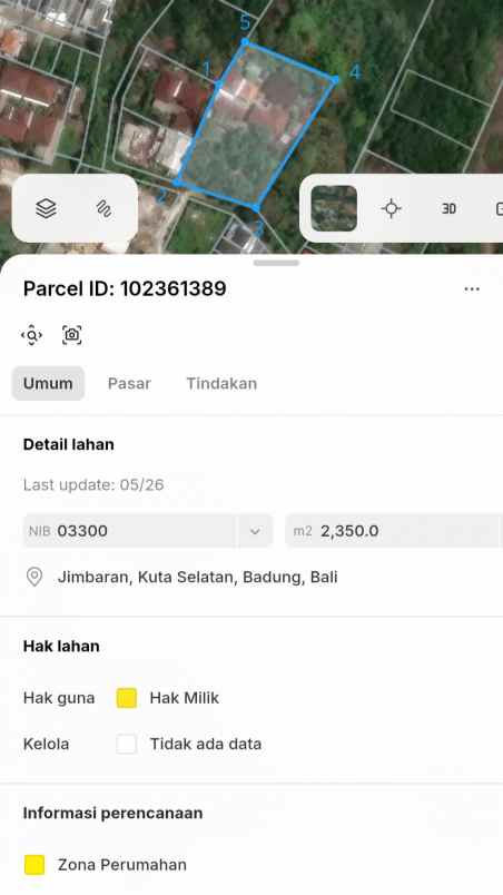 dijual tanah taman jimbaran